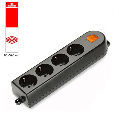 999.10239N SCAME PRESA MULTIPLA 4 P30 + INTERRUTTORE LUM.