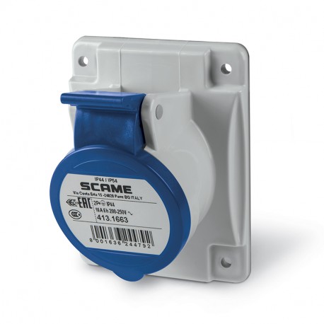 413.1663 SCAME BASE EMPOTRABLE 2P+T IP44 16A 6h