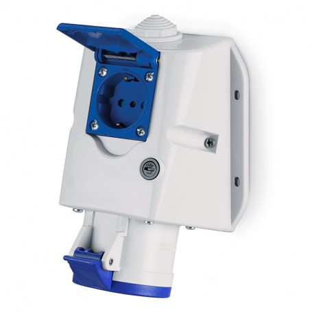 513.1653-PN SCAME PRISE MURALE 2P+T IP44 16A 6h 200-250V