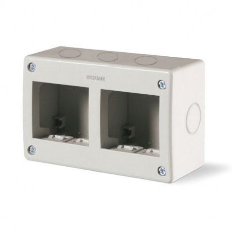 136.4124 SCAME CONT.PORTAFRUTTO PARETE IP40 4 MODULI