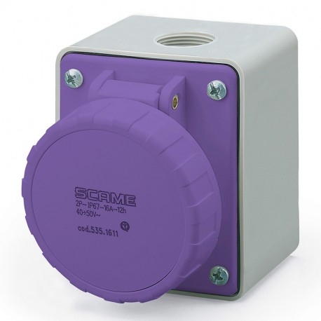 535.3210 SCAME BASE 2P IP67 32A 20-25V AC 50Hz 60Hz
