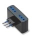 146.534/N SCAME 4-WAY ADAPTOR 2P+E 10A BLACK