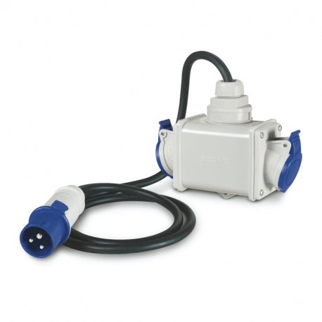 604.1629/C SCAME ADATTATORE 2 USC. C/CAVO 3P+N 380V IP44