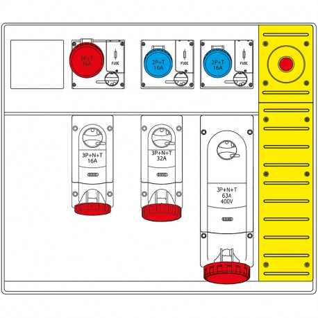 658.6956-138 SCAME Mbox5 morsettiera+emergenza prese c/fus.
