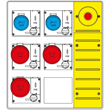 657.6935-012 SCAME Mbox3 morsett.+emergenza pr. c/fusibili