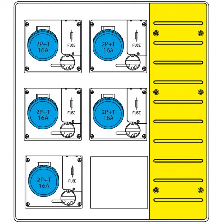 657.6035-097 SCAME Mbox3 con morsettiera prese c/fusibili