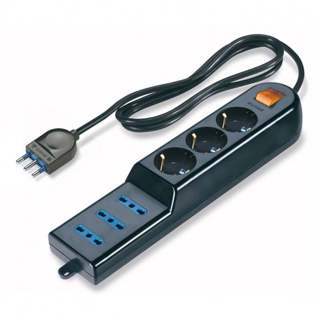 160.230/C-N SCAME 3-OUTLET SOC. DUAL USE + CABLE AND PLUG