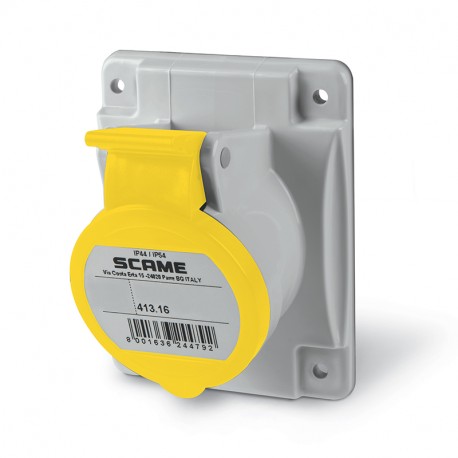 413.1660H SCAME PRESA INCASSO 2P+T IP44 16A 4h 100-130V