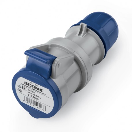 313.1643P-SF SCAME PRISE MOBILE 2P+T IP44 16A 6h 200-250V