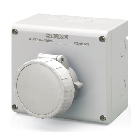 505.2421 SCAME BASE ENCLAV. MEC. 2P IP67 16A 12h 40-50V