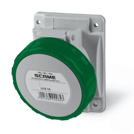 418.16662 SCAME PRESA FISSA 3P+T IP66/IP67 16A 2h 50V