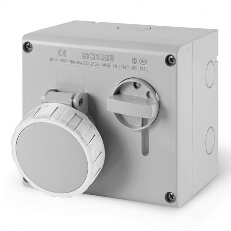 505.M16838 SCAME BASE ENCLAV. MEC. 2P+T IP67 16A 8h 250V