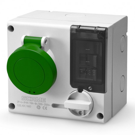501.M16832 SCAME BASE ENCLAV. MEC. 2P+T IP44 16A 2h 50V