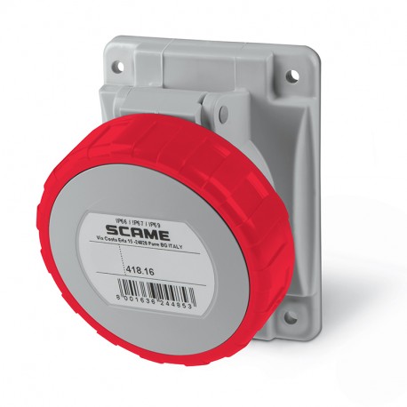 418.1668F SCAME PRESA INCASSO 2P+T IP66/IP67 16A 9h