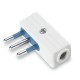 104.4068 SCAME ANGLED PLUG 2P + E 10A WHITE "AZZURRA"