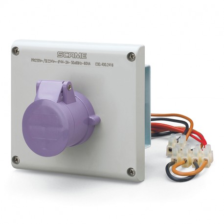 400.2416 SCAME PRISE VERROUILLABLE 2P IP44 16A 20-25V