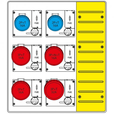 657.6036-023 SCAME Mbox3 con morsettiera prese c/fusibili