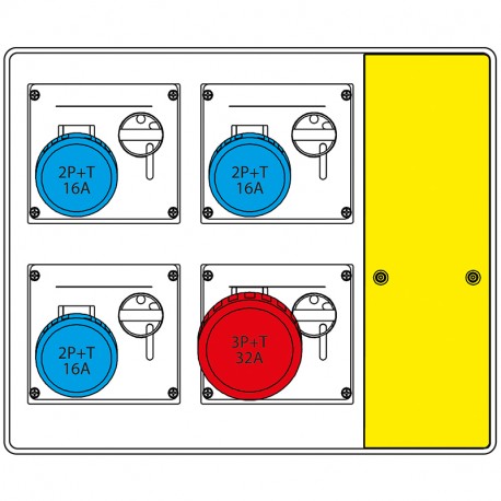 656.7124-092 SCAME MBOX2 con spina volante prese s/fusibili