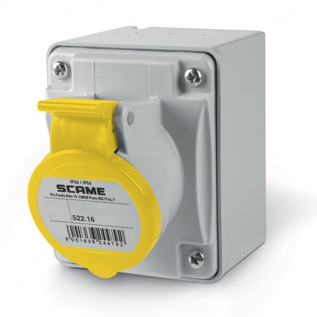 522.1652 SCAME SOCKET OUTLET 3P+N+E IP44 16A 4h
