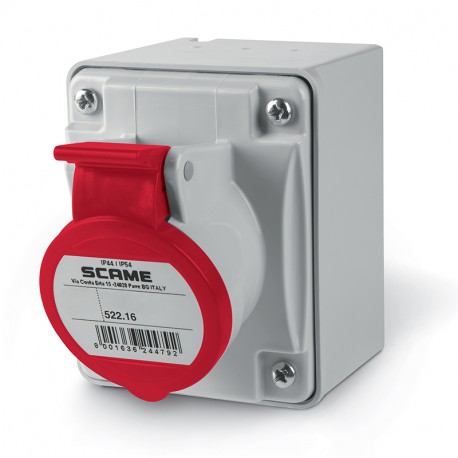522.1657 SCAME SOCKET OUTLET 3P+N+E IP44 16A 6h