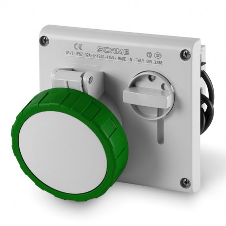 405.32862 SCAME INTERLOCKED SOCKET 3P+E IP67 32A 2h 50V