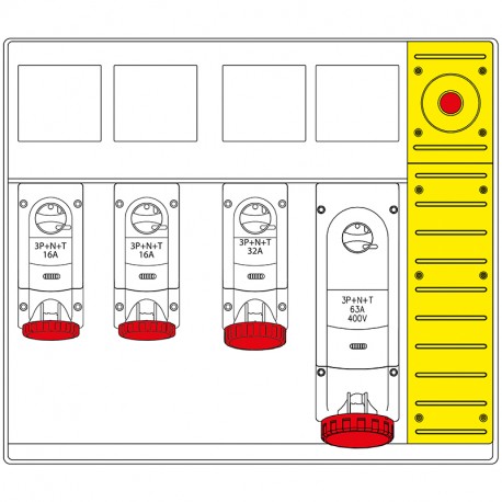 658.6954-768 SCAME Mbox5 morsettiera+emergenza prese c/fus.