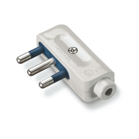 116.70 SCAME ABGEWINKELTE STECKER 2P+E 16A WEIß "BLUELINE"