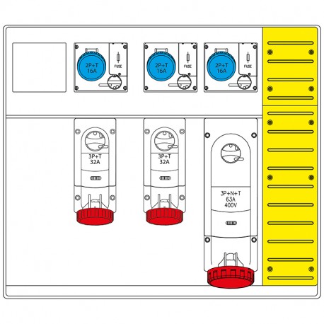 658.6056-131 SCAME Mbox5 con morsettiera prese c/fusibili