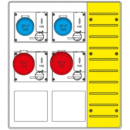 657.6034-006 SCAME Mbox3 con morsettiera prese c/fusibili