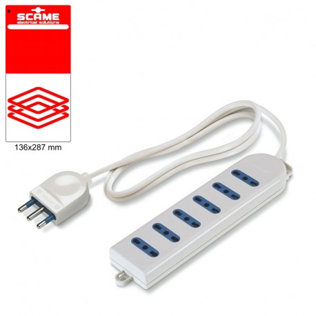 999.10225C SCAME 6 OUTLET SOCKET BLISTER PACKED