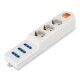 160.230 SCAME 3-OUTLET SOCKET DUAL USE LUMINOUS SWITCH