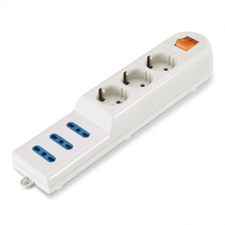 160.230 SCAME 3-OUTLET SOCKET DUAL USE LUMINOUS SWITCH
