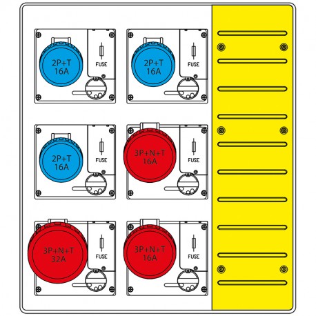 657.6036-101 SCAME Mbox3 con morsettiera prese c/fusibili