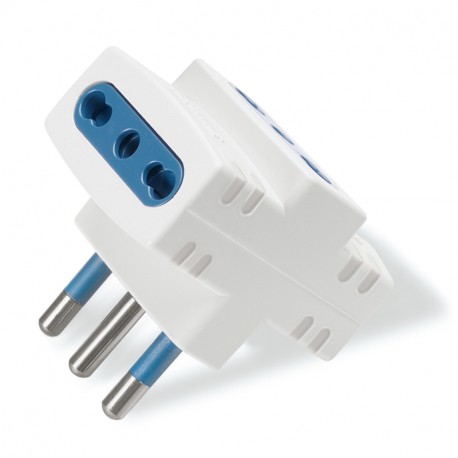 144.450 SCAME Adattatore AZZURRA 3/BIVAL. 2P+T 16A