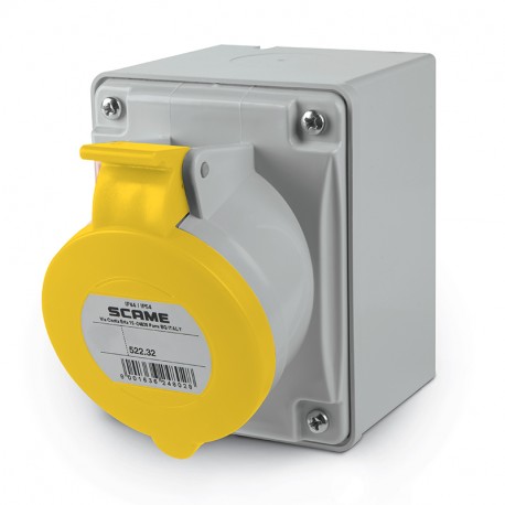 522.3250 SCAME BASE 2P+T IP44 32A 4h 100-130V AC 50Hz