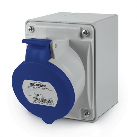 522.3255 SCAME BASE 3P+N+T IP44 32A 9h 208-250V AC 50Hz