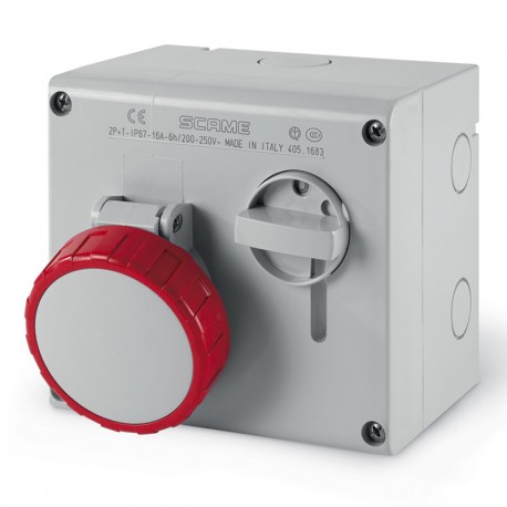 505.M1678 SCAME PRISE VERROUILLABLE 2P+T IP67 16A 9h