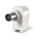 180.058/CEI SCAME 90°ANGLED COAXIAL CABLE PLUG 9,5 WHITE