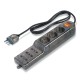 160.233/C-F SCAME 3-OUTLET SOC. DUAL USE + LUMINOUS SWITC