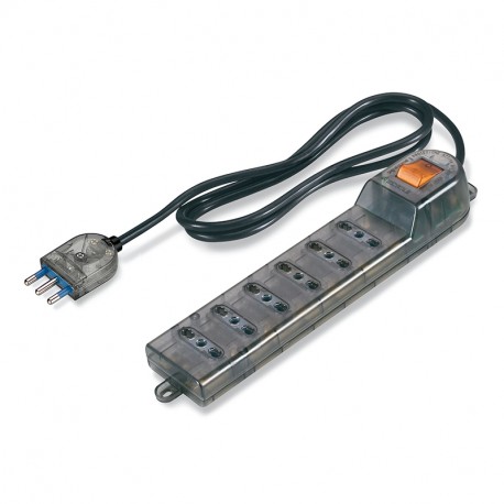 160.232/C-F SCAME 6-OUTLET SOC. DUAL USE + LUMINOUS SWITCH