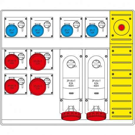 658.8850-702 SCAME Mbox5 con spina+emergenza prese s/fus.
