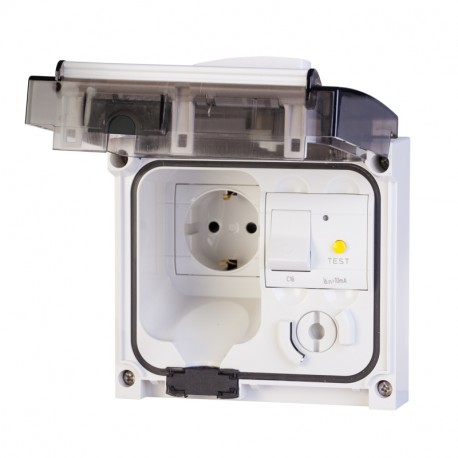409.3407 SCAME BASE DOM. CON ENCLAVAMIENTO 2P+T IP56