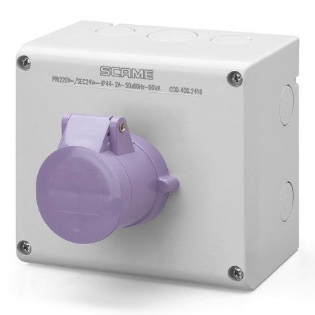500.M2420 SCAME BASE ENCLAV. MEC. 2P IP44 16A 20-25V AC