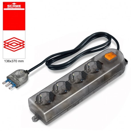 999.10246CF SCAME PRESA MULTIPLA 4 PLURIST.+SALVAF. c/cavo