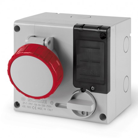 506.1678 SCAME PRESA PAR.OMNIA C/FUS.2P+T 16A 9H IP67