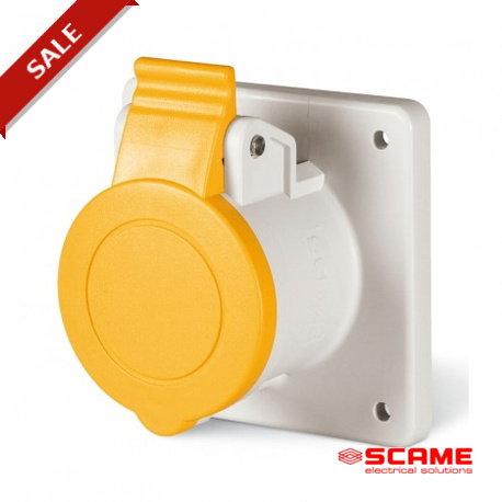 422.1660/R SCAME SOCKET OUTLET 2P+E IP44 16A 4h 100-130V