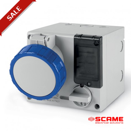 506.M3283 SCAME BASE ENCLAV. MEC. 2P+T IP67 32A 6h
