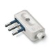 116.68 SCAME ABGEWINKELTE STECKER 2P+E 10A WEISS "BLUELINE"