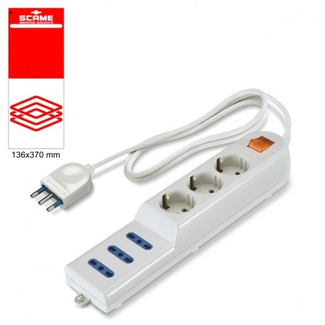 999.10230C SCAME 6 STECKDOSE BLISTER VERPACKT
