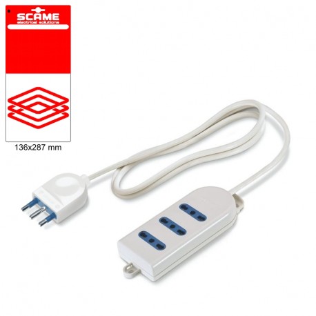999.10220C SCAME 3-OUTLET-BUCHSE BLISTER VERPACKT